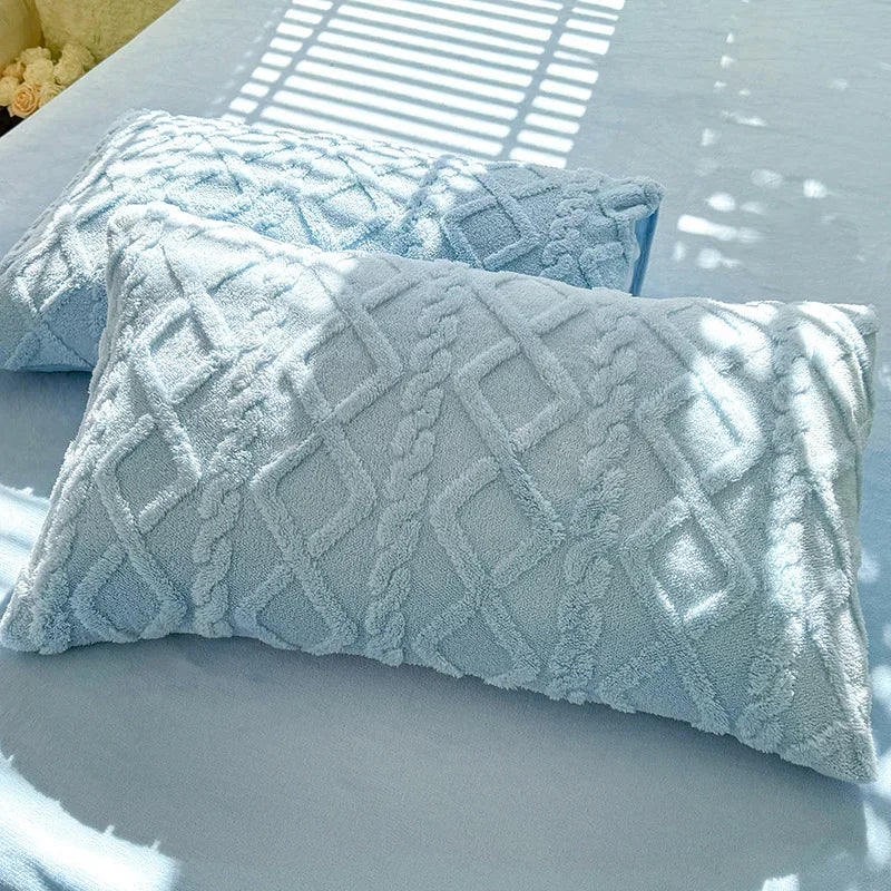 Velvet Pillow Cover 48x74cm Warm Case Set of 2Pcs Clean Vanilla Store