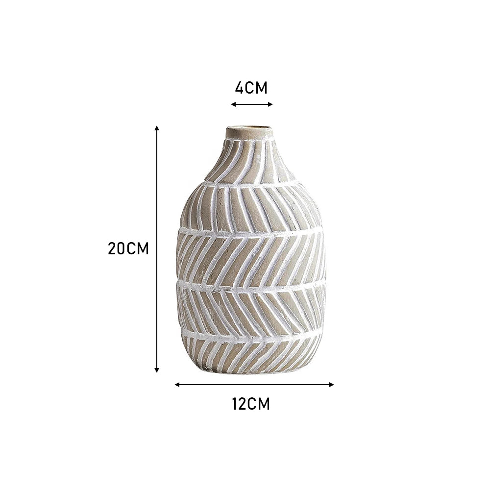 Lifeideas Nordic Style White Ceramic Round Vase Clean Vanilla Store