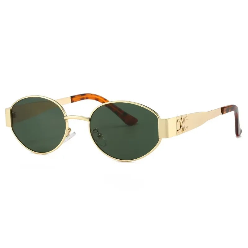 Stylish Unisex Oval Sunglasses Retro Shades for Summer Fun Clean Vanilla Store