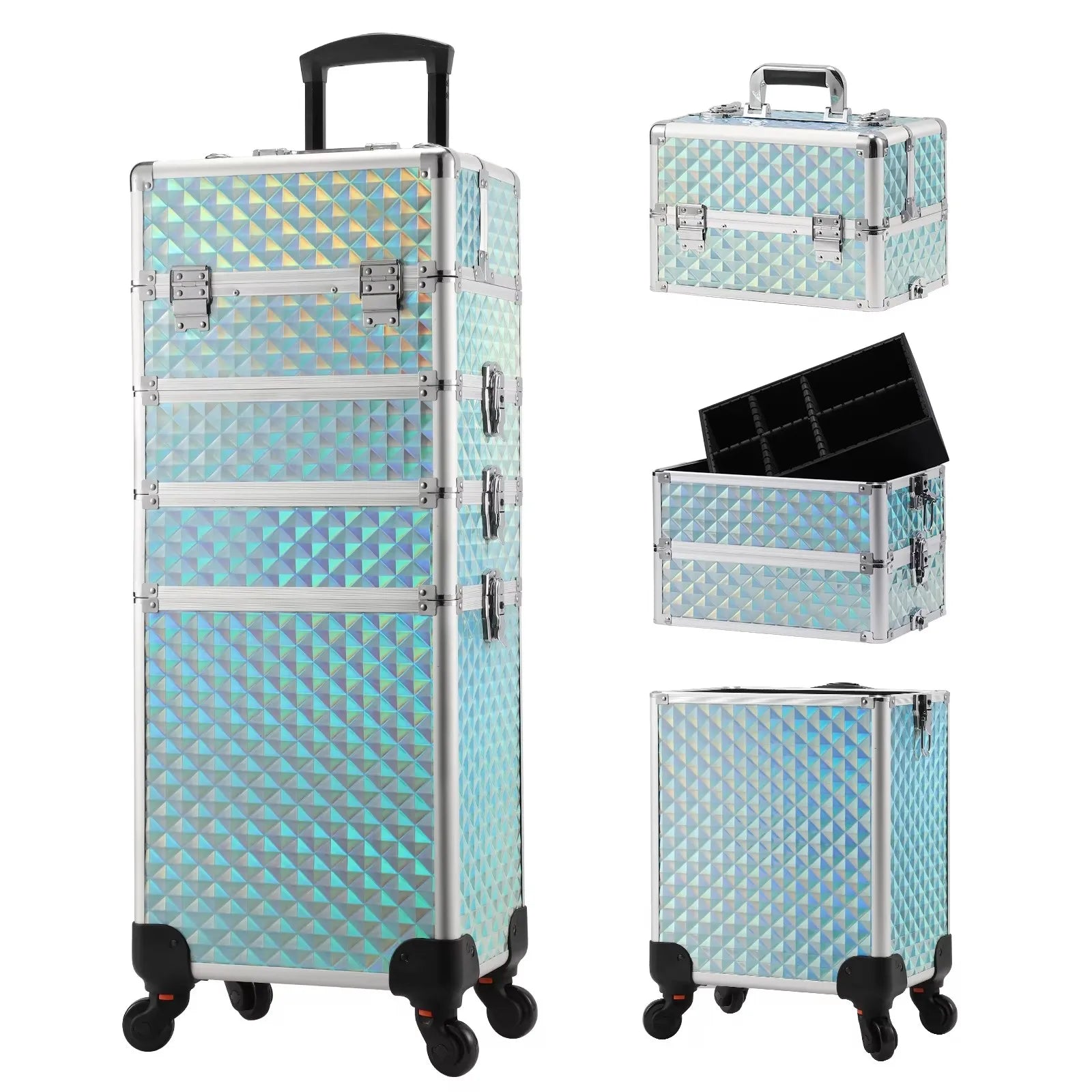 Detachable 4 in 1 Makeup Trolley Case on Wheels Clean Vanilla Store