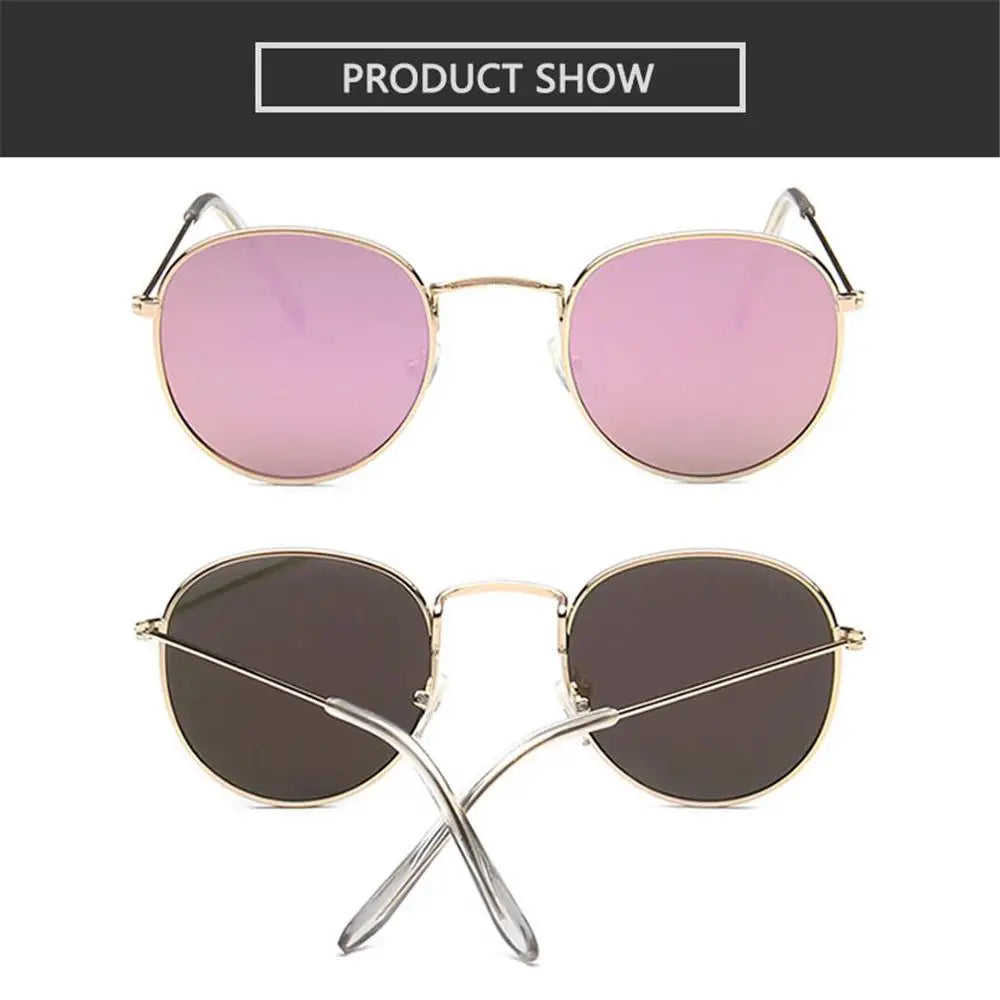 Vintage Round Sunglasses for Retro UV Protection Clean Vanilla Store