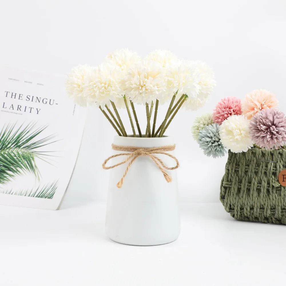 Elegant Hydrangea Artificial Flowers Bouquet Clean Vanilla Store