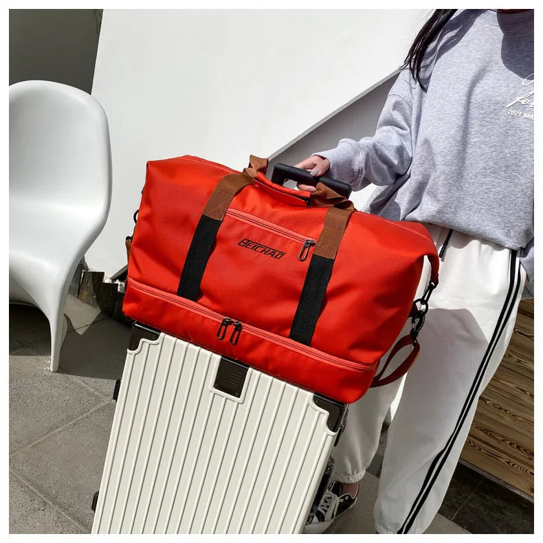 Large Capacity Travel Gym Bag Waterproof Design Clean Vanilla Store