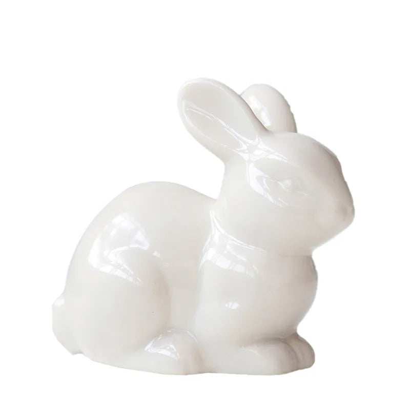 Charming Miniature Ceramic Rabbit Ornament Decor Clean Vanilla Store