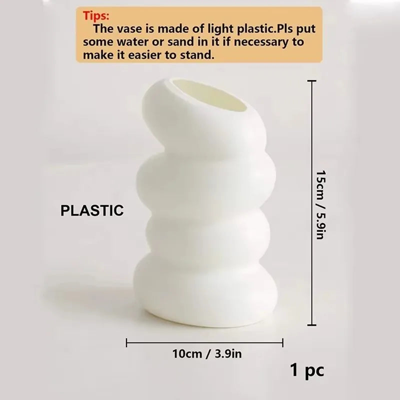 Nordic Creative White Spiral Flower Vase 1PC Clean Vanilla Store
