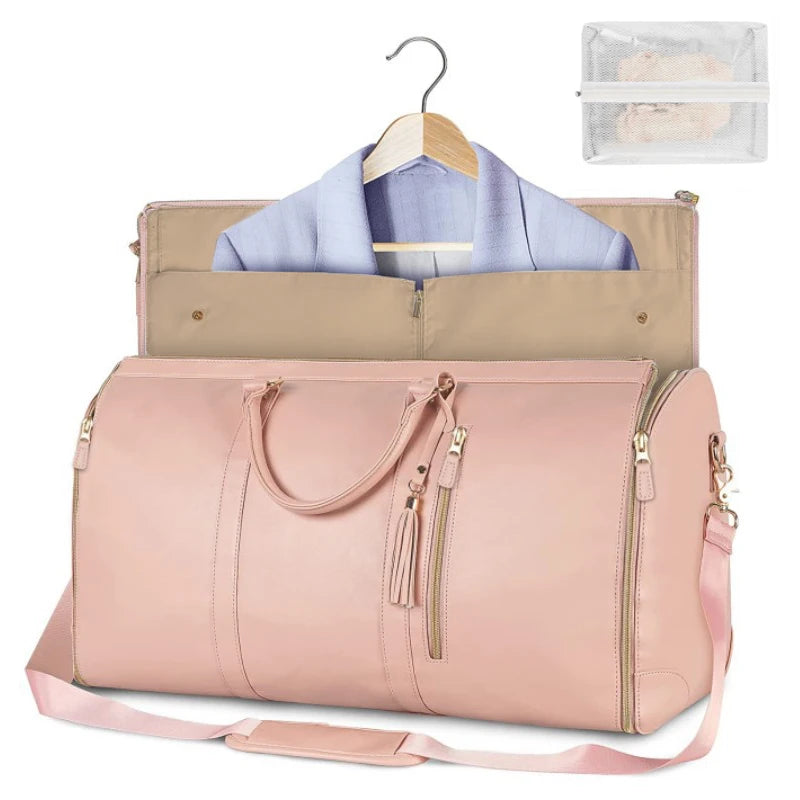 Large PU Leather Foldable Travel Duffel Bag Clean Vanilla Store