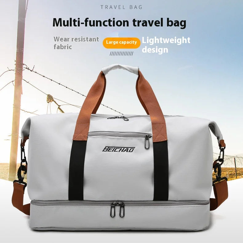 Large Capacity Travel Gym Bag Waterproof Design Clean Vanilla Store