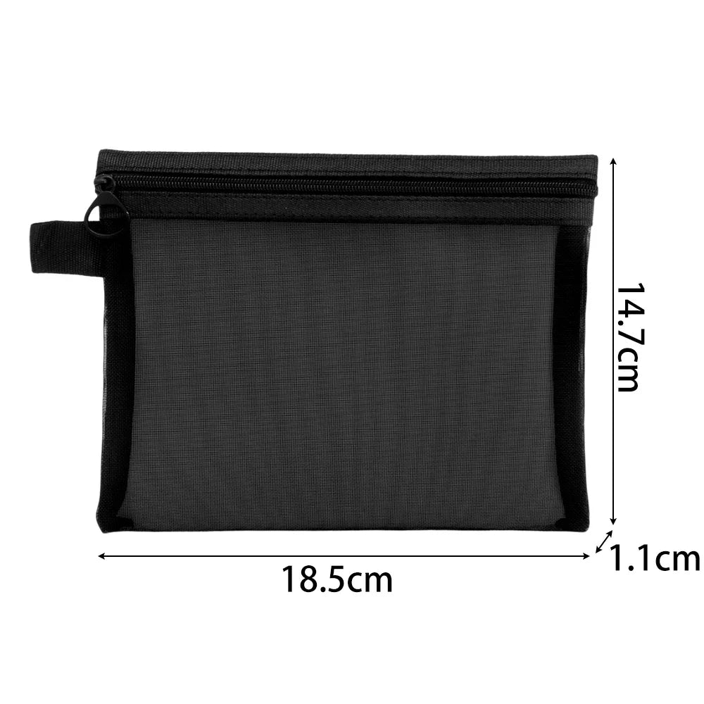 Mesh Clear Cosmetic Bags - Portable Organizer 1/3pcs Clean Vanilla Store