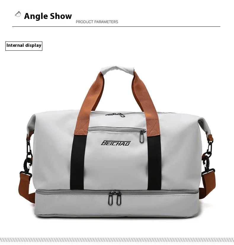 Large Capacity Travel Gym Bag Waterproof Design Clean Vanilla Store