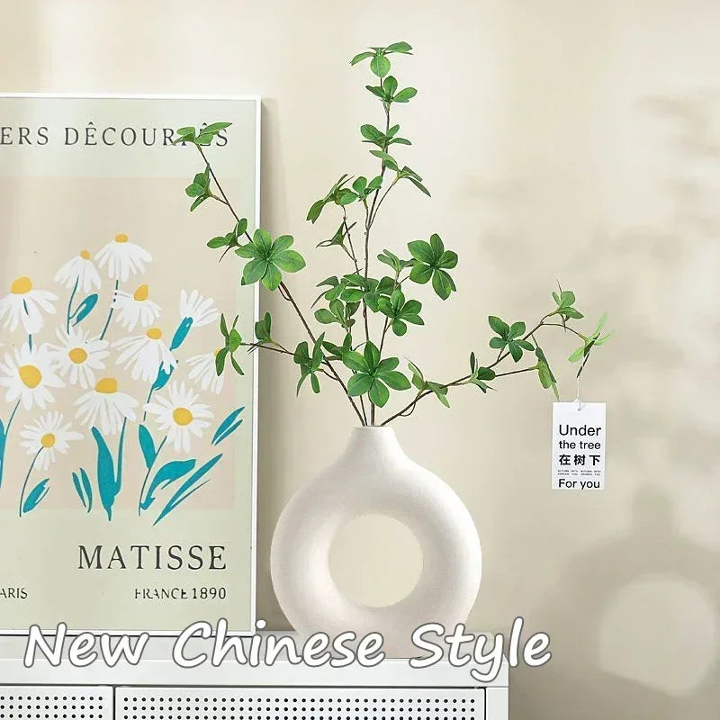 Imitation Ceramic Pure White Vase Donut Design Clean Vanilla Store