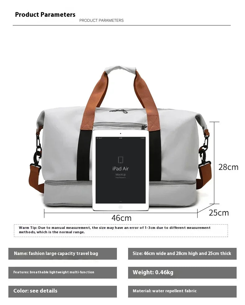 Large Capacity Travel Gym Bag Waterproof Design Clean Vanilla Store