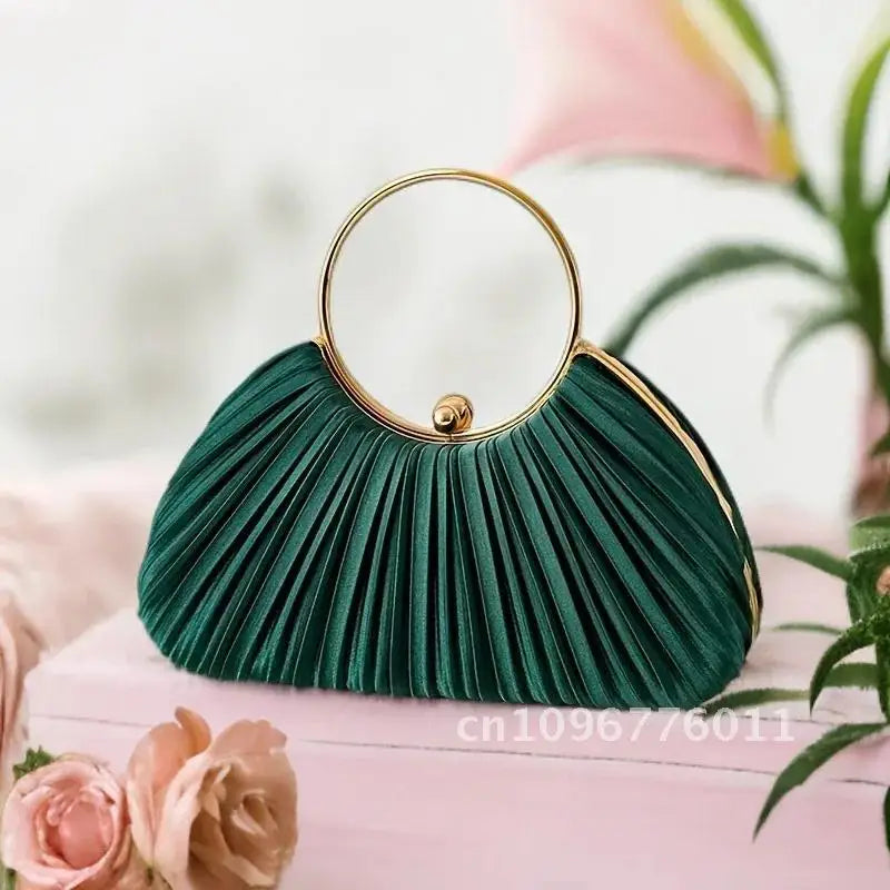 Women Satin Evening Top Handle Handbags - Party Bags Clean Vanilla Store