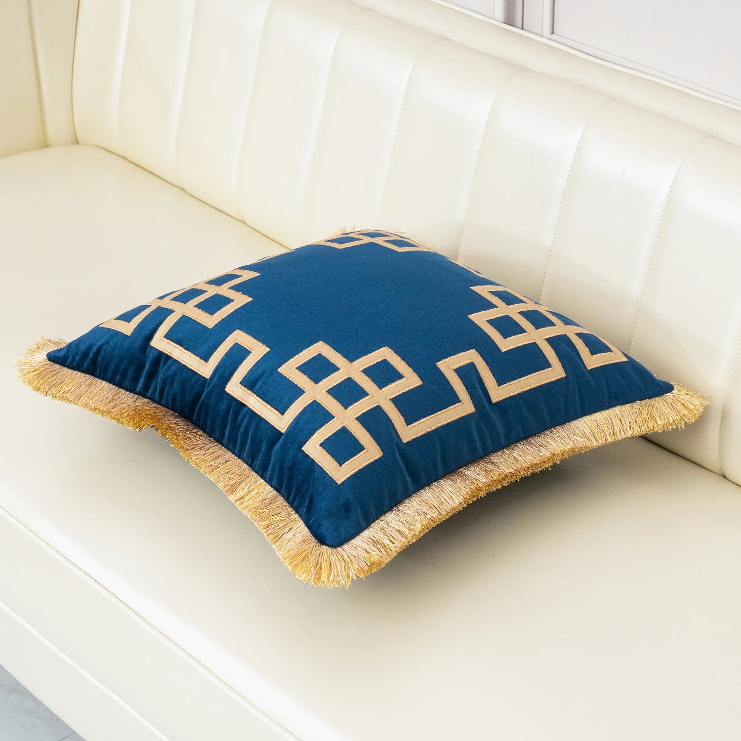 Luxury Gold Velvet Cushion Cover with Tassel Clean Vanilla Store