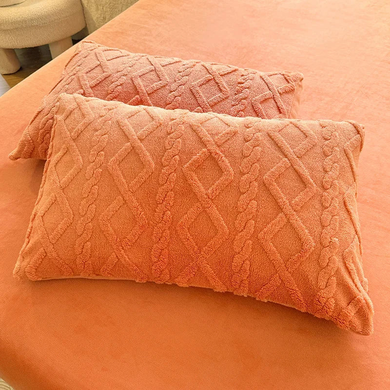 Velvet Pillow Cover 48x74cm Warm Case Set of 2Pcs Clean Vanilla Store