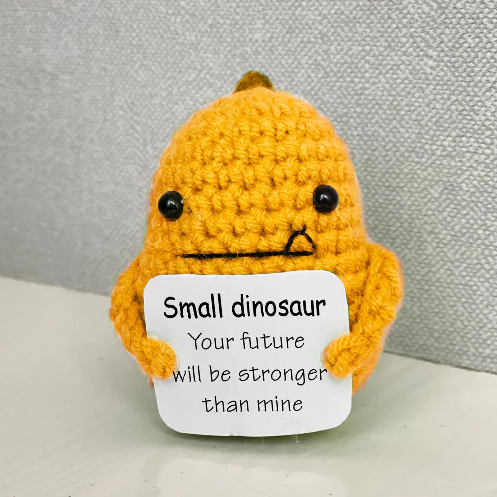 Funny Crochet Shark Doll with Card Handmade Gift Clean Vanilla Store