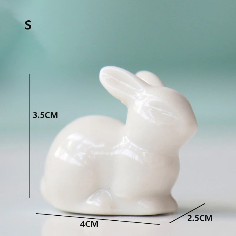Charming Miniature Ceramic Rabbit Ornament Decor Clean Vanilla Store