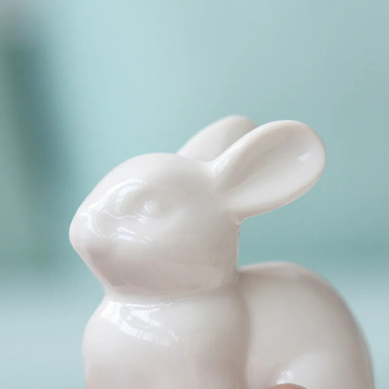 Charming Miniature Ceramic Rabbit Ornament Decor Clean Vanilla Store