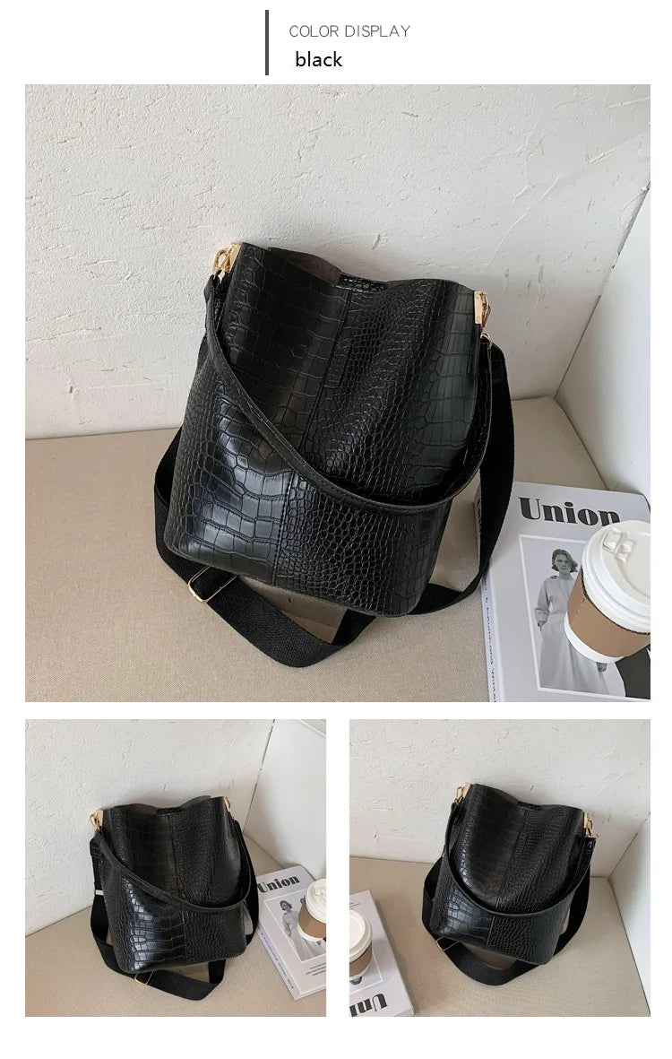 Vintage Crocodile Pattern Crossbody Bag for Women Clean Vanilla Store
