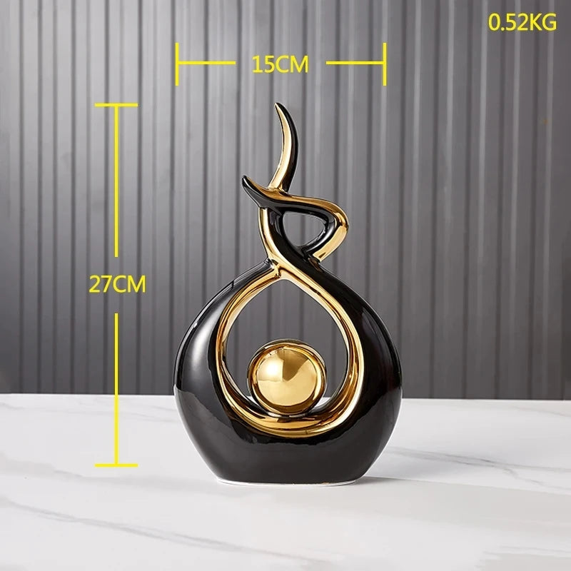 Light Luxury Modern Ceramic Abstract Sculpture Clean Vanilla Store