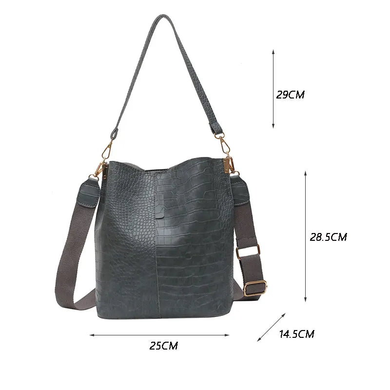 Vintage Crocodile Pattern Crossbody Bag for Women Clean Vanilla Store
