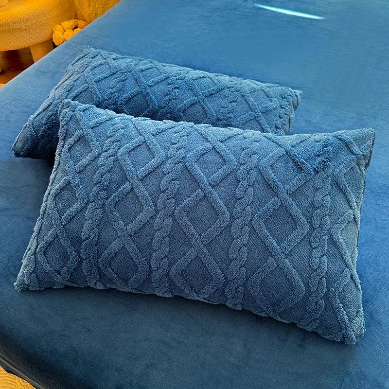 Velvet Pillow Cover 48x74cm Warm Case Set of 2Pcs Clean Vanilla Store