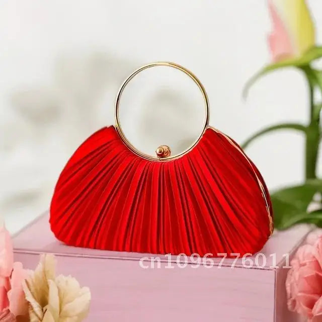 Women Satin Evening Top Handle Handbags - Party Bags Clean Vanilla Store