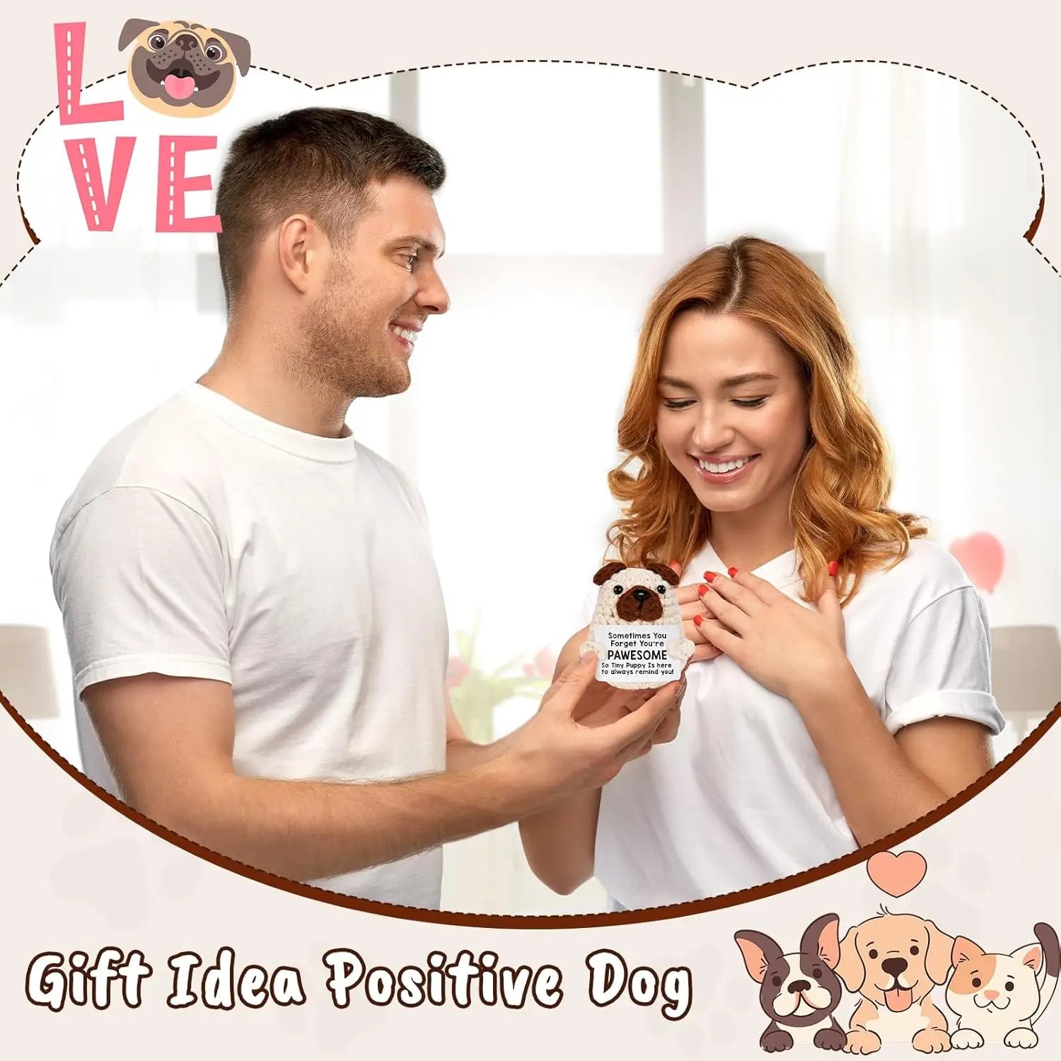 Funny Crochet Positive Energy Puppy Doll Gift Clean Vanilla Store