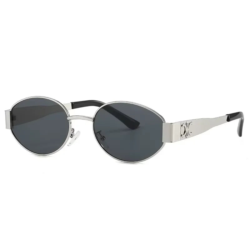 Stylish Unisex Oval Sunglasses Retro Shades for Summer Fun Clean Vanilla Store