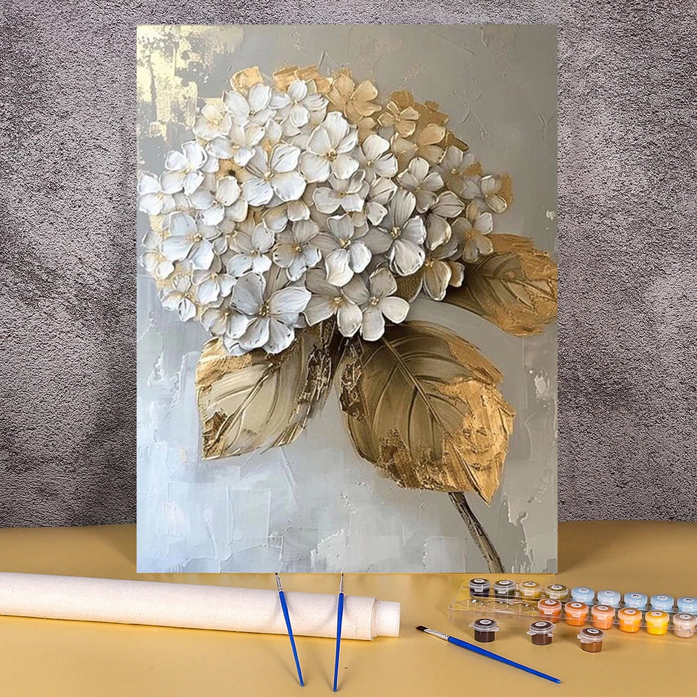 Modern Paint By Numbers Hydrangea Art Kit Clean Vanilla Store