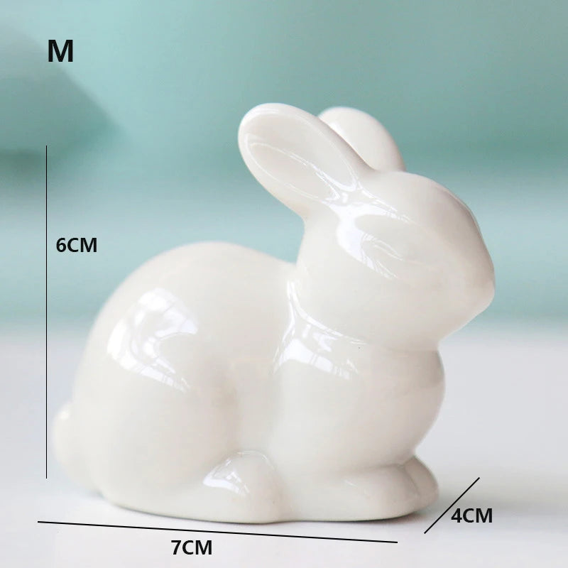 Charming Miniature Ceramic Rabbit Ornament Decor Clean Vanilla Store