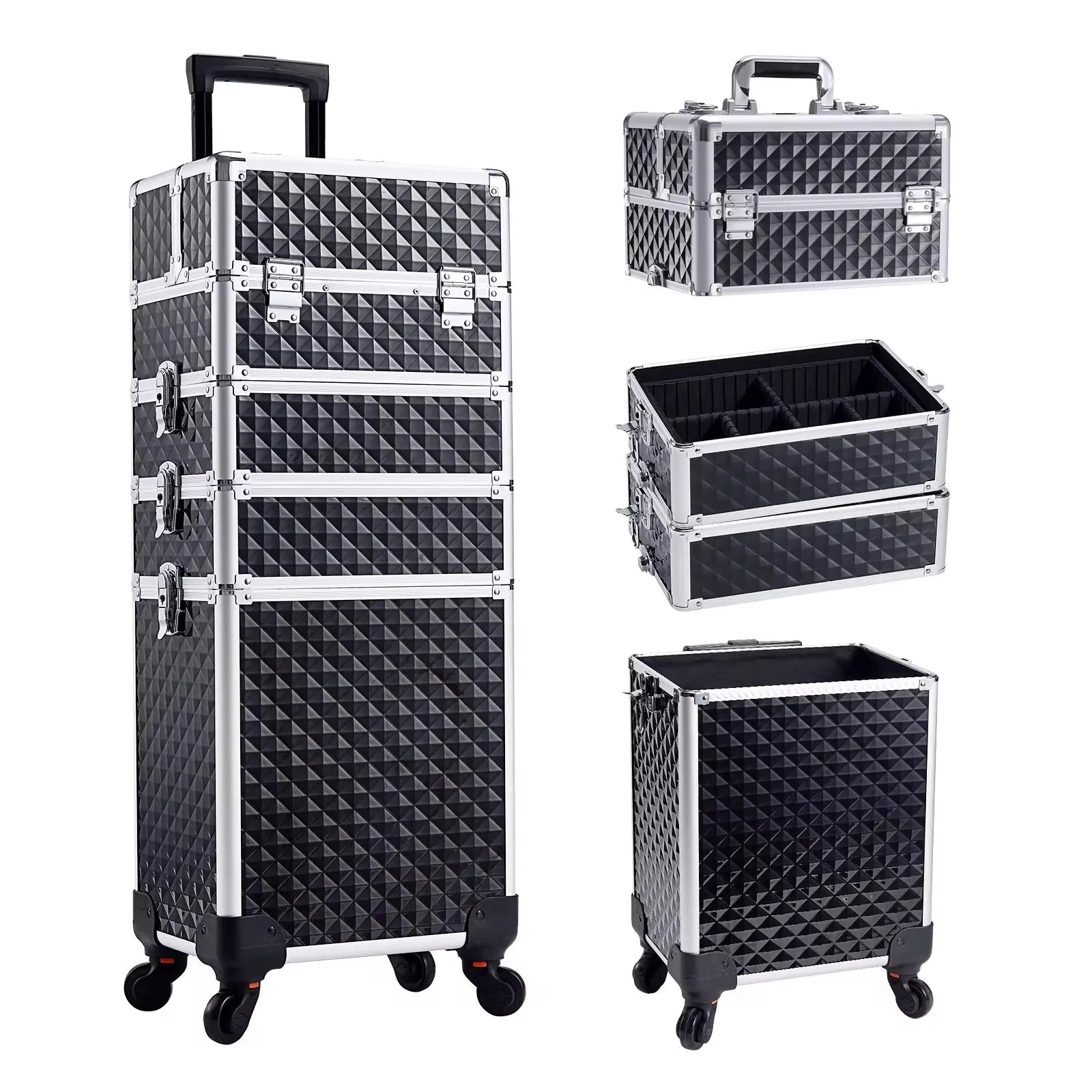 Detachable 4 in 1 Makeup Trolley Case on Wheels Clean Vanilla Store