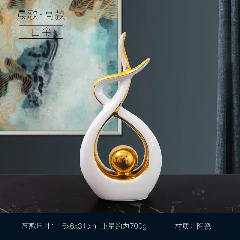 Nordic Luxury Abstract Living Room Statue Gift Clean Vanilla Store