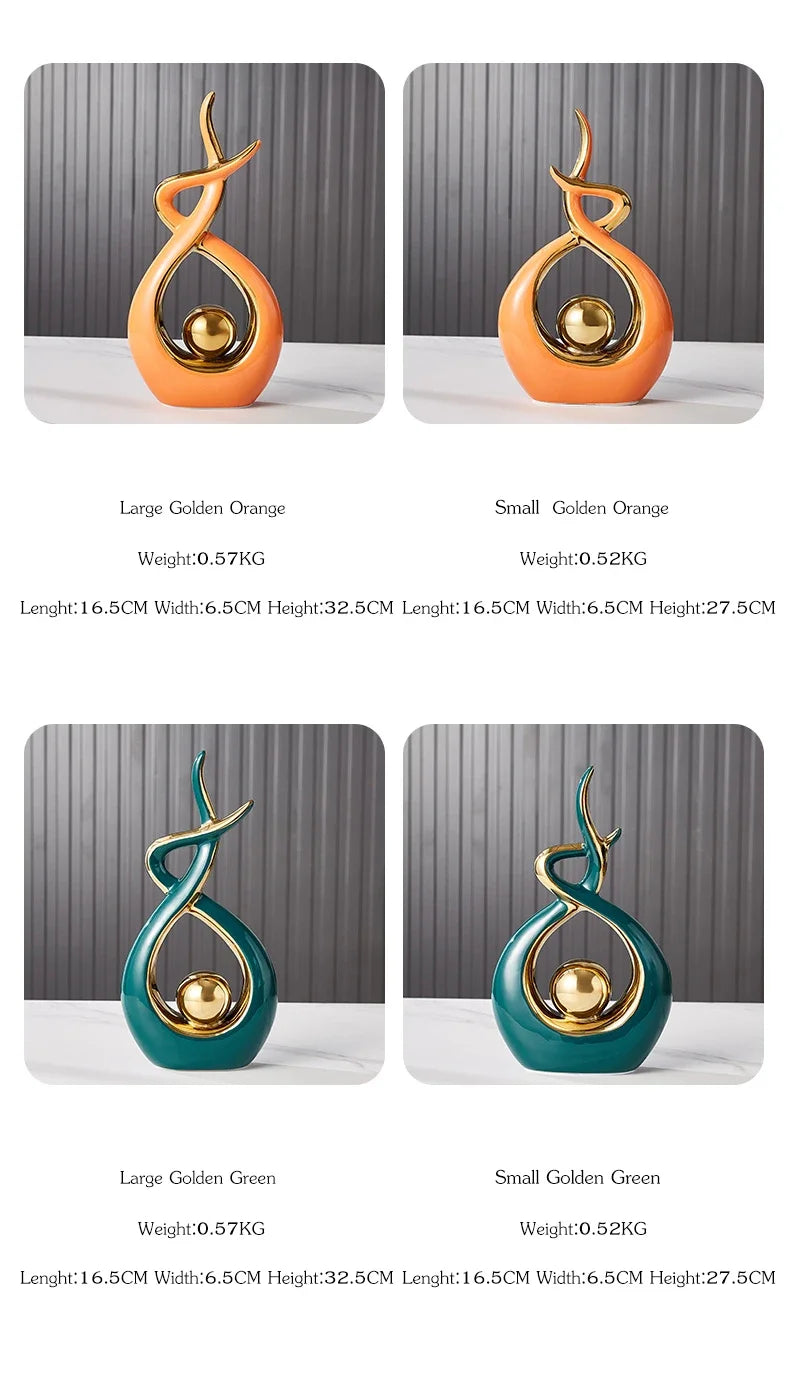 Light Luxury Modern Ceramic Abstract Sculpture Clean Vanilla Store