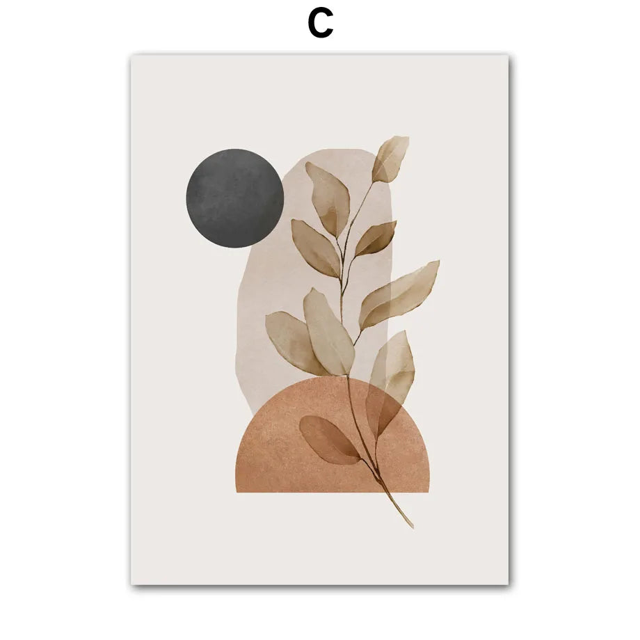 Bohemian Sun Leaf Geometry Canvas Prints - Set of 2 Clean Vanilla Store