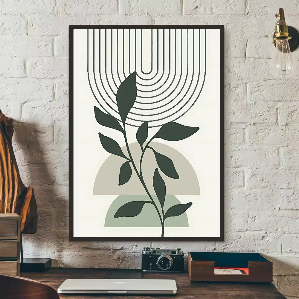 Green Leaf Geometry Line Matisse Art Print HD Clean Vanilla Store