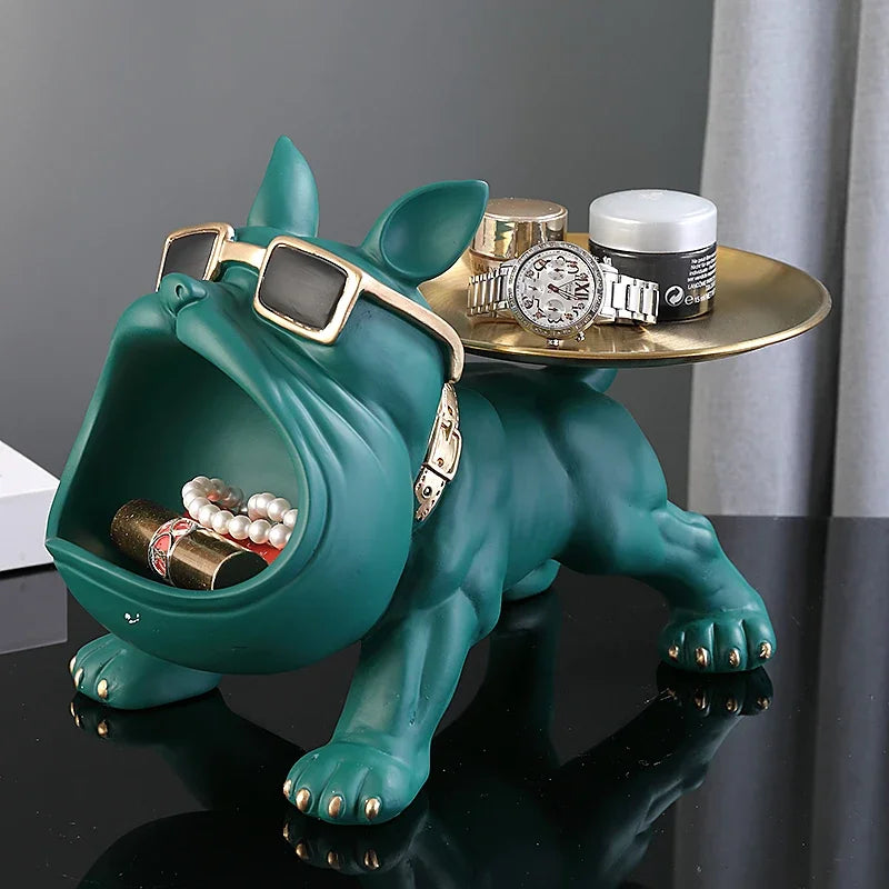 Charming 30cm Bulldog Figurine Dog Storage Box Clean Vanilla Store