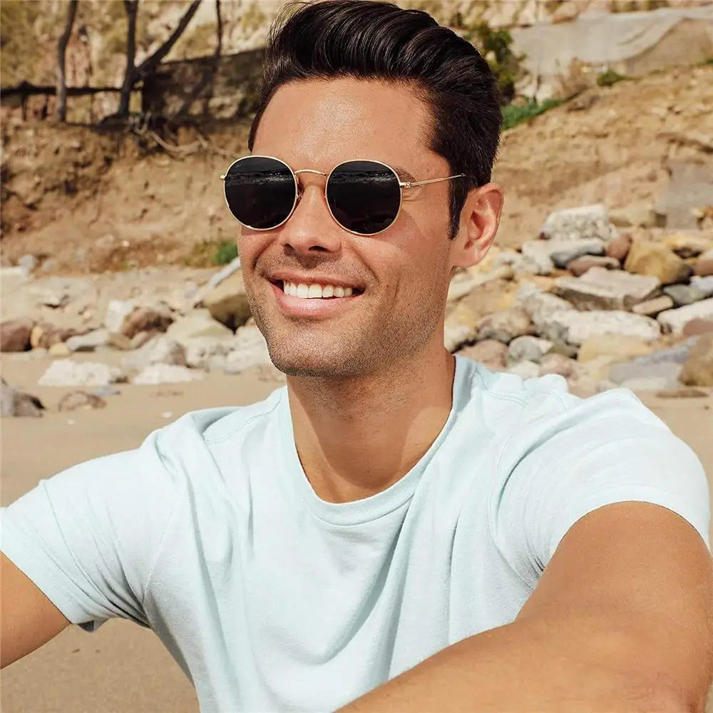 Vintage Round Sunglasses for Retro UV Protection Clean Vanilla Store