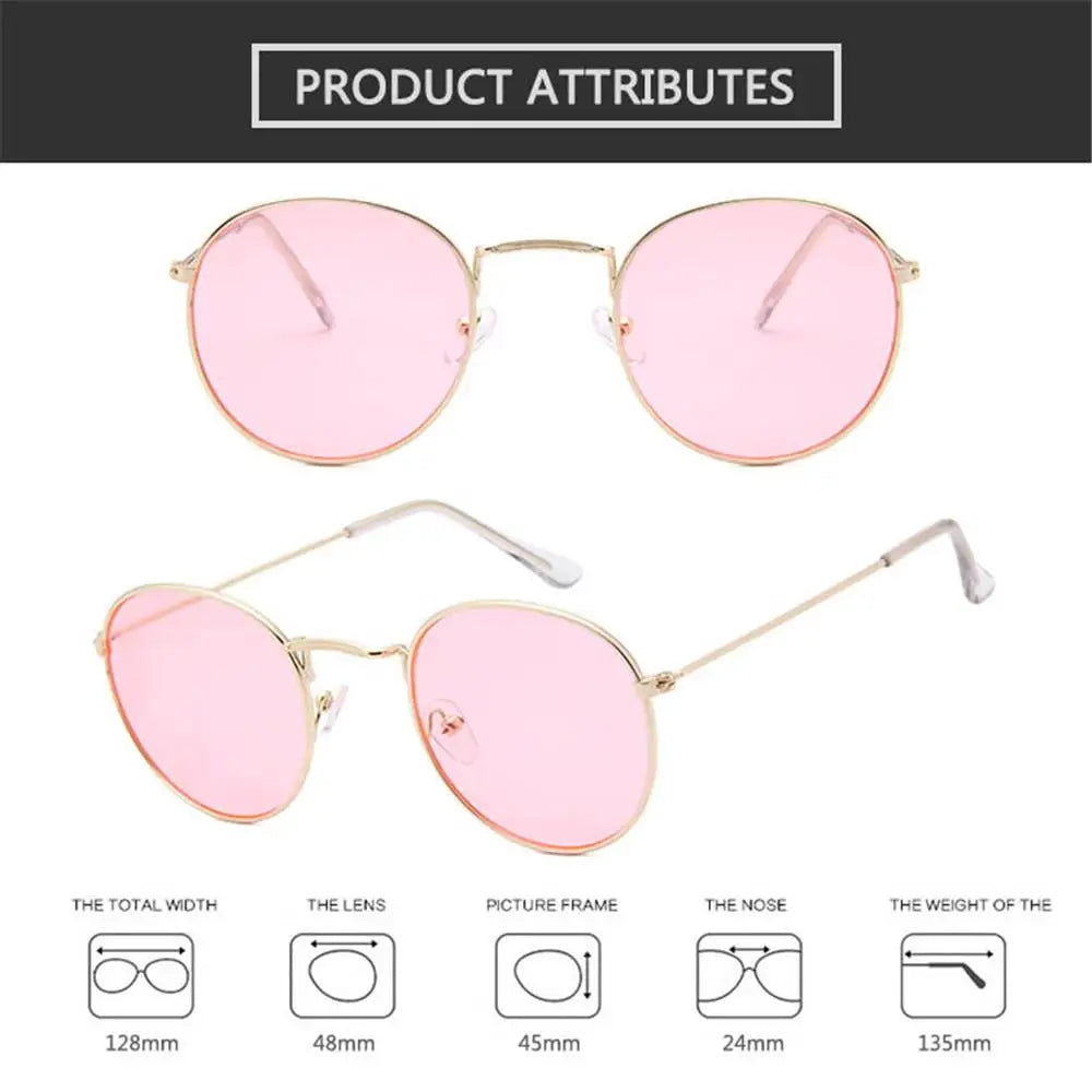 Vintage Round Sunglasses for Retro UV Protection Clean Vanilla Store