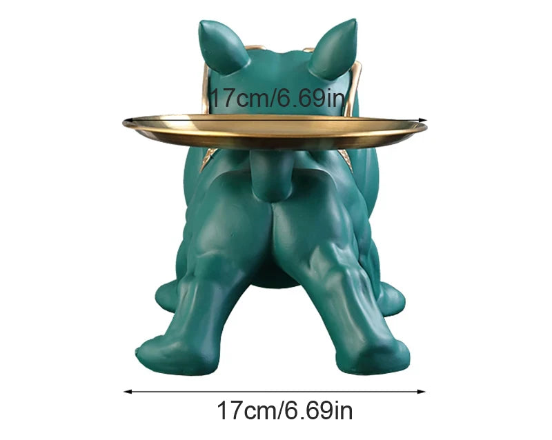 Charming 30cm Bulldog Figurine Dog Storage Box Clean Vanilla Store