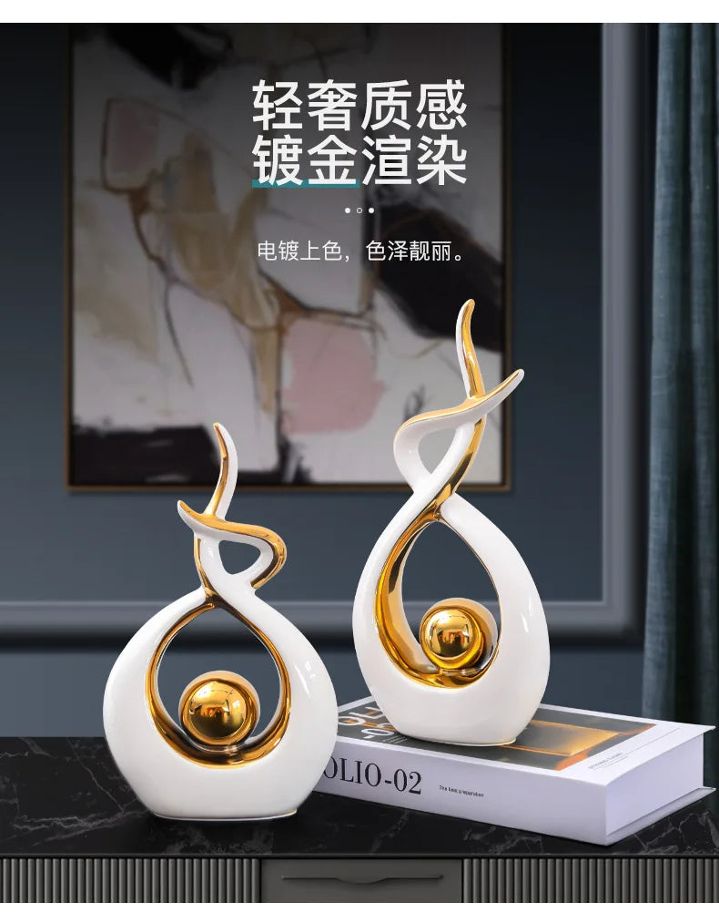 Nordic Luxury Abstract Living Room Statue Gift Clean Vanilla Store