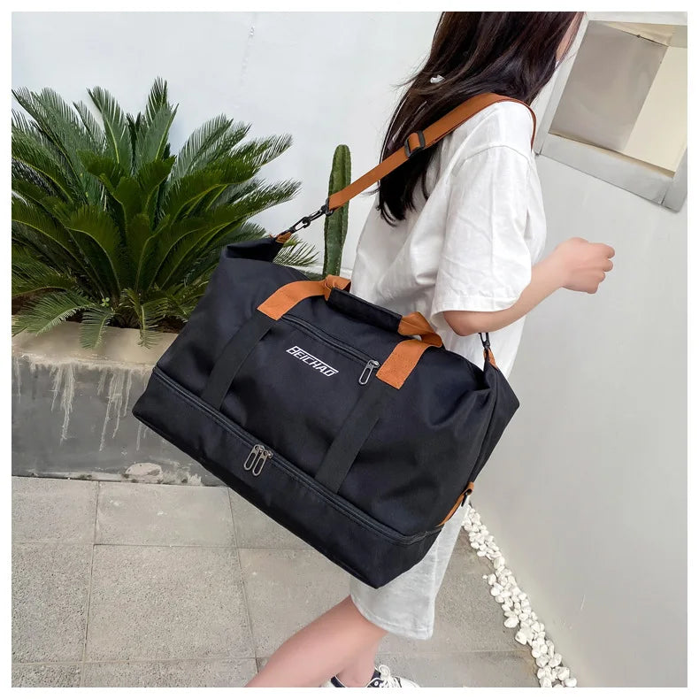 Large Capacity Travel Gym Bag Waterproof Design Clean Vanilla Store