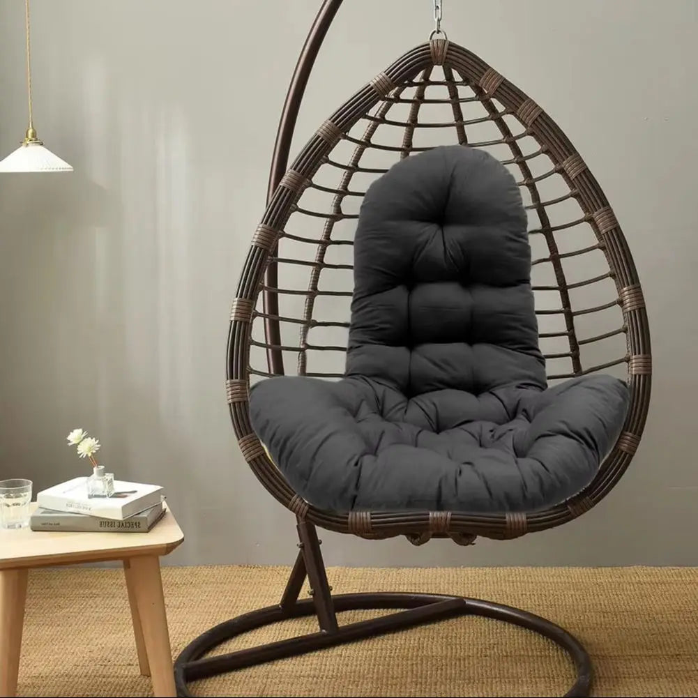 Hanging Egg Chair Thick Cushion Pad Black Comfort Clean Vanilla Store