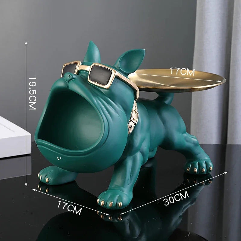Charming 30cm Bulldog Figurine Dog Storage Box Clean Vanilla Store