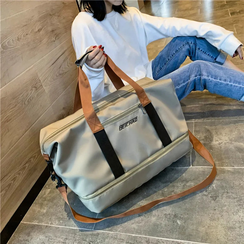 Large Capacity Travel Gym Bag Waterproof Design Clean Vanilla Store