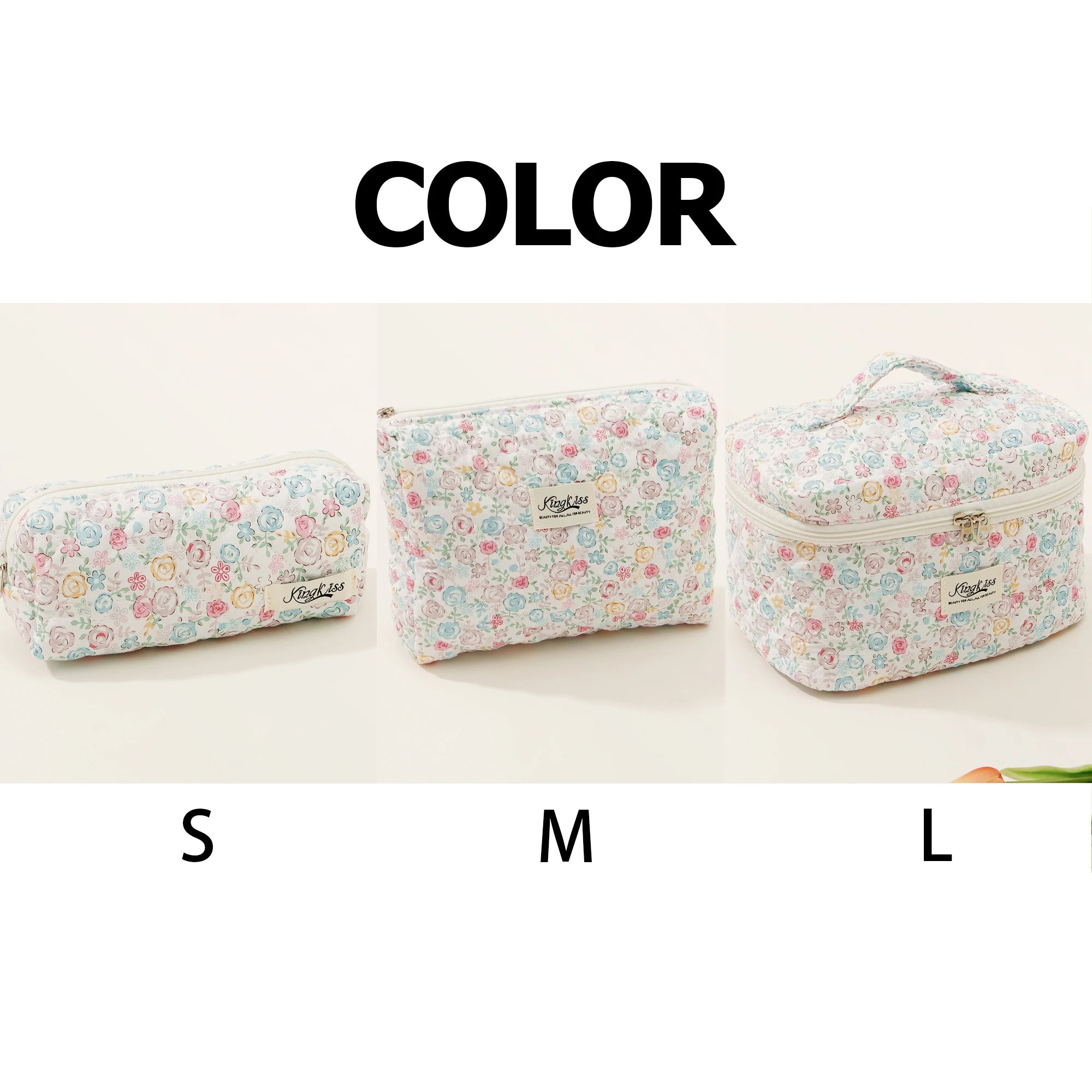 Cute Quilted Cotton Makeup Bag for Women Clean Vanilla Store