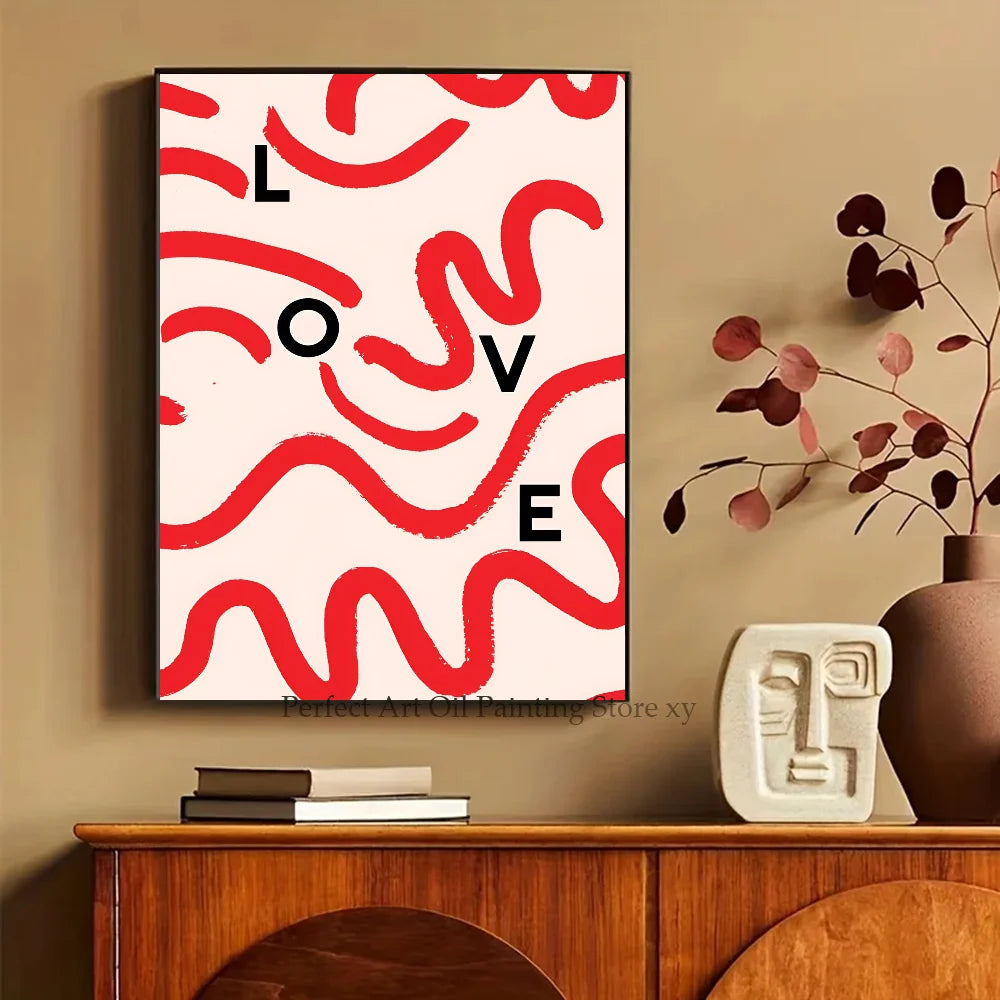 Maximalist Colorful Pink Love Poster Print Decor Clean Vanilla Store