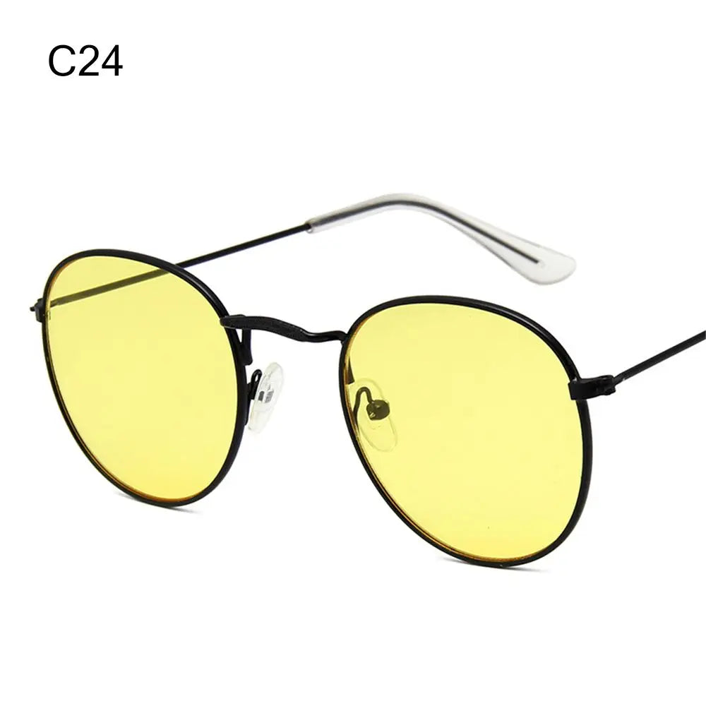 Vintage Round Sunglasses for Retro UV Protection Clean Vanilla Store