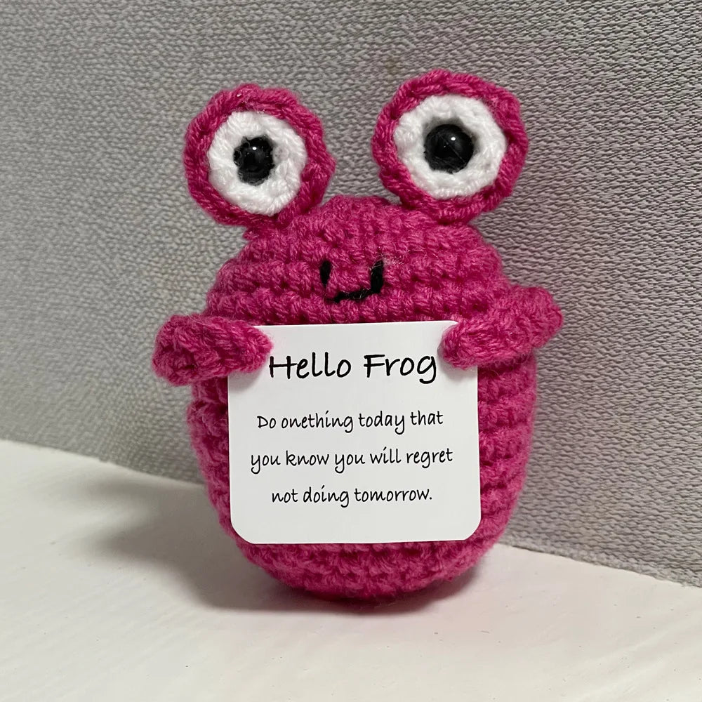 Funny Crochet Shark Doll with Card Handmade Gift Clean Vanilla Store
