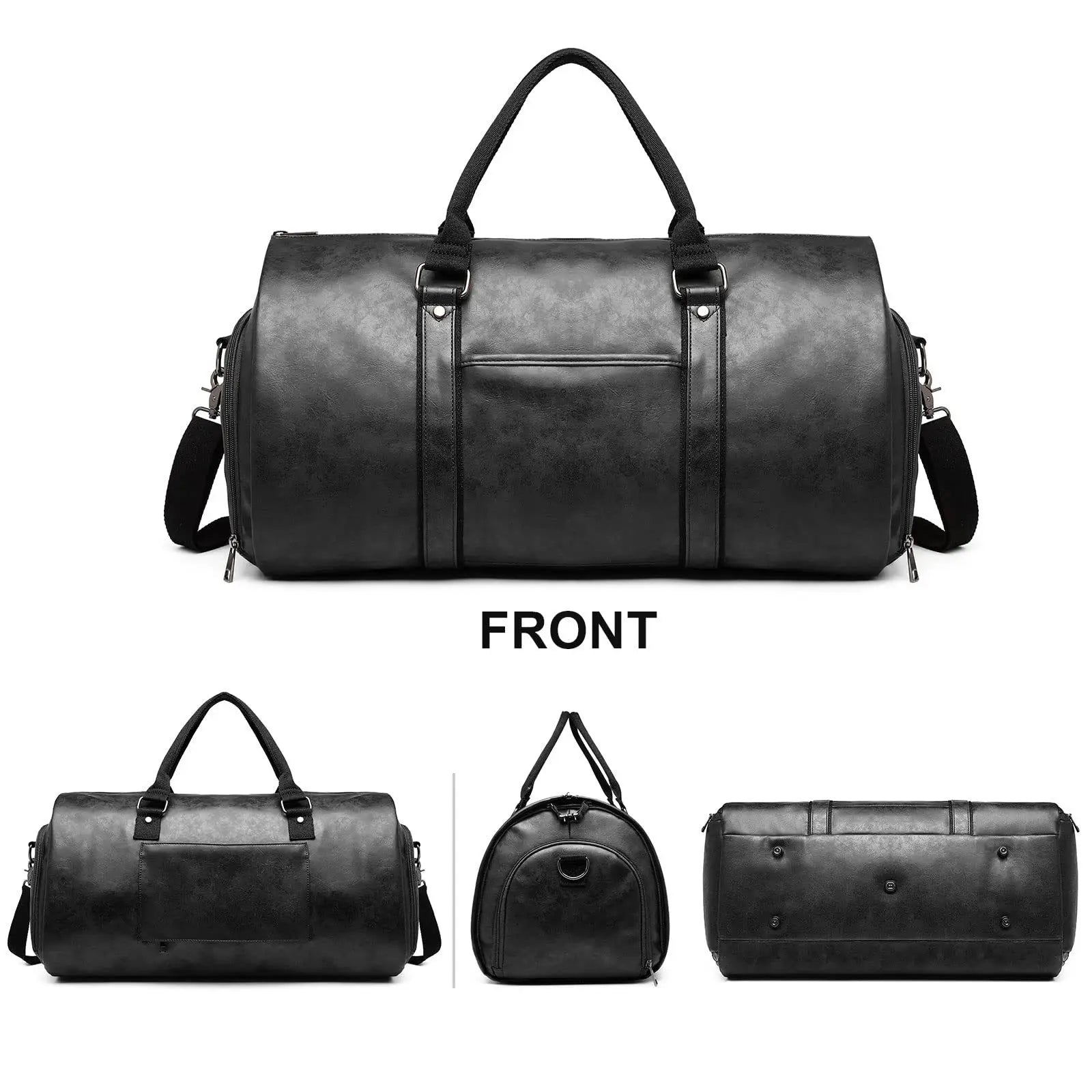 Geestock Large Capacity PU Suit Travel Bag With Pouch Clean Vanilla Store