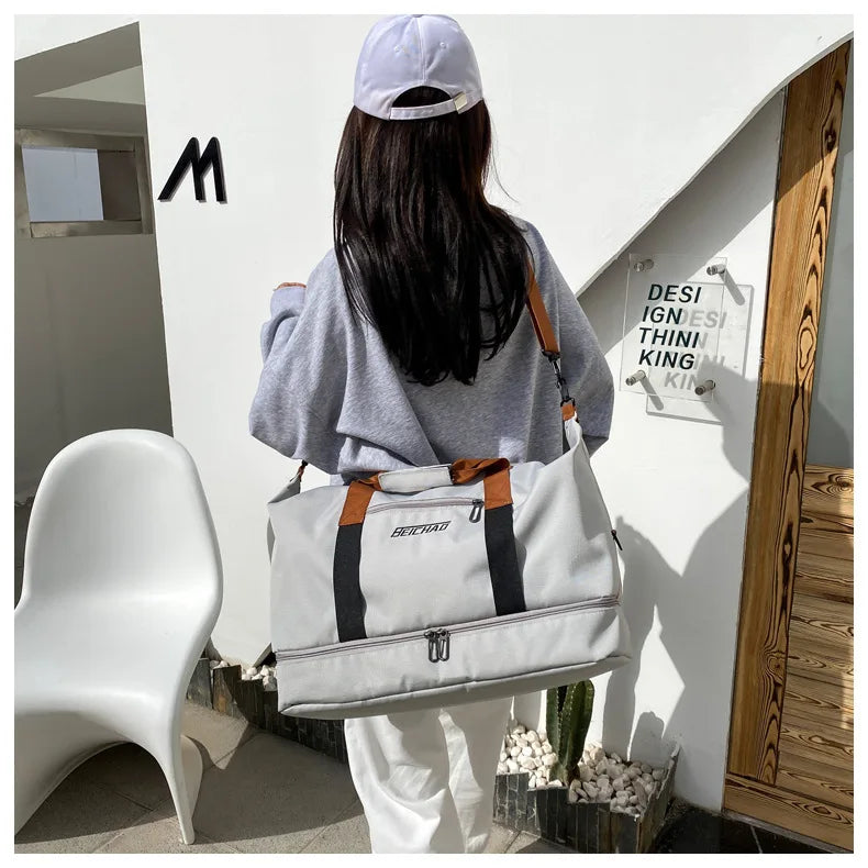 Large Capacity Travel Gym Bag Waterproof Design Clean Vanilla Store